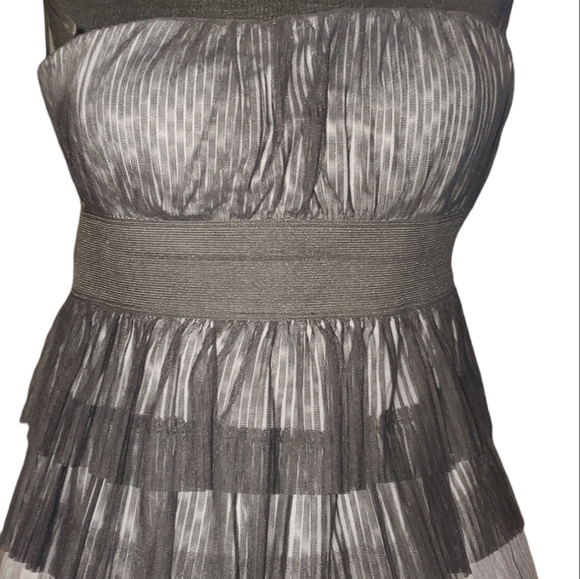 AS u Wish, party dress, black grey and white, size med, strapless - Picture 3 of 6
